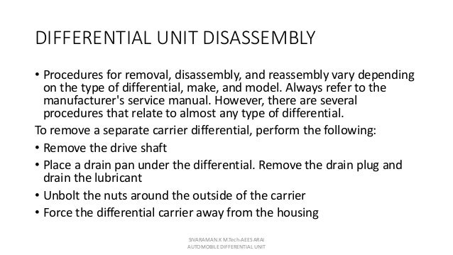 Automobile Differential Unit