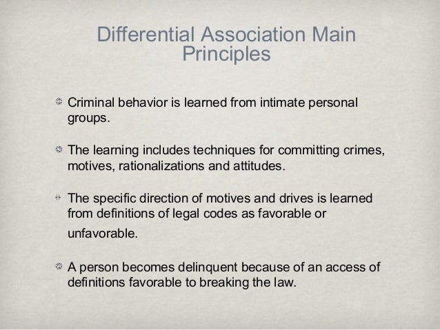differential association theory cunningham differential association theory