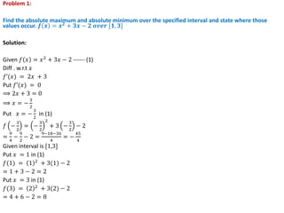 Differential calculus maxima minima | PPTX