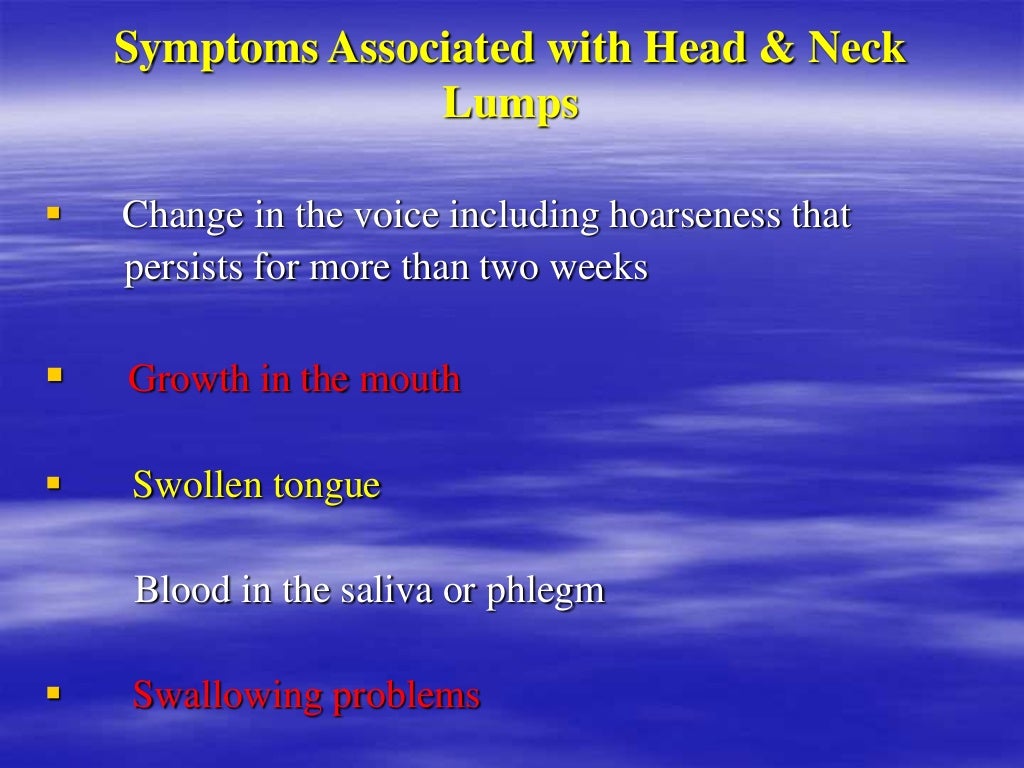 Differential diagnosis of head and neck swelling
