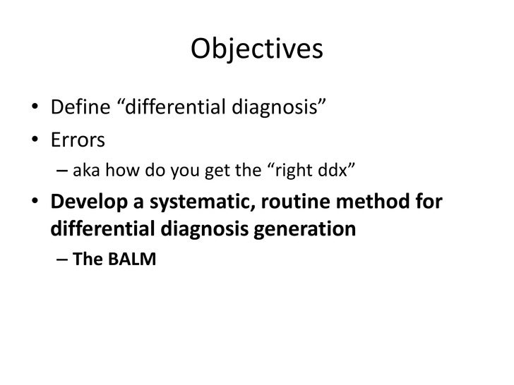 Differential Diagnosis Generation