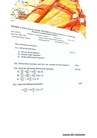 Differential equation past papers (1)