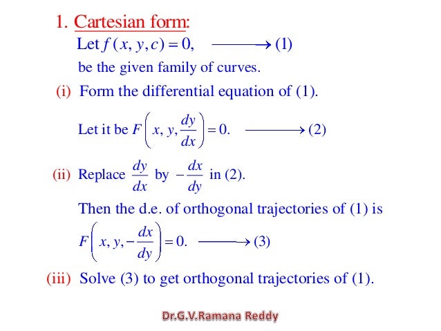 differential equations cartesian form