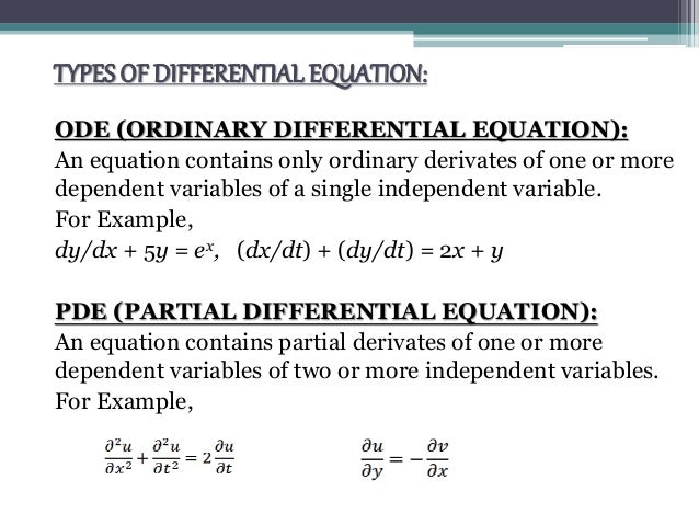Ordinary differential equations examples