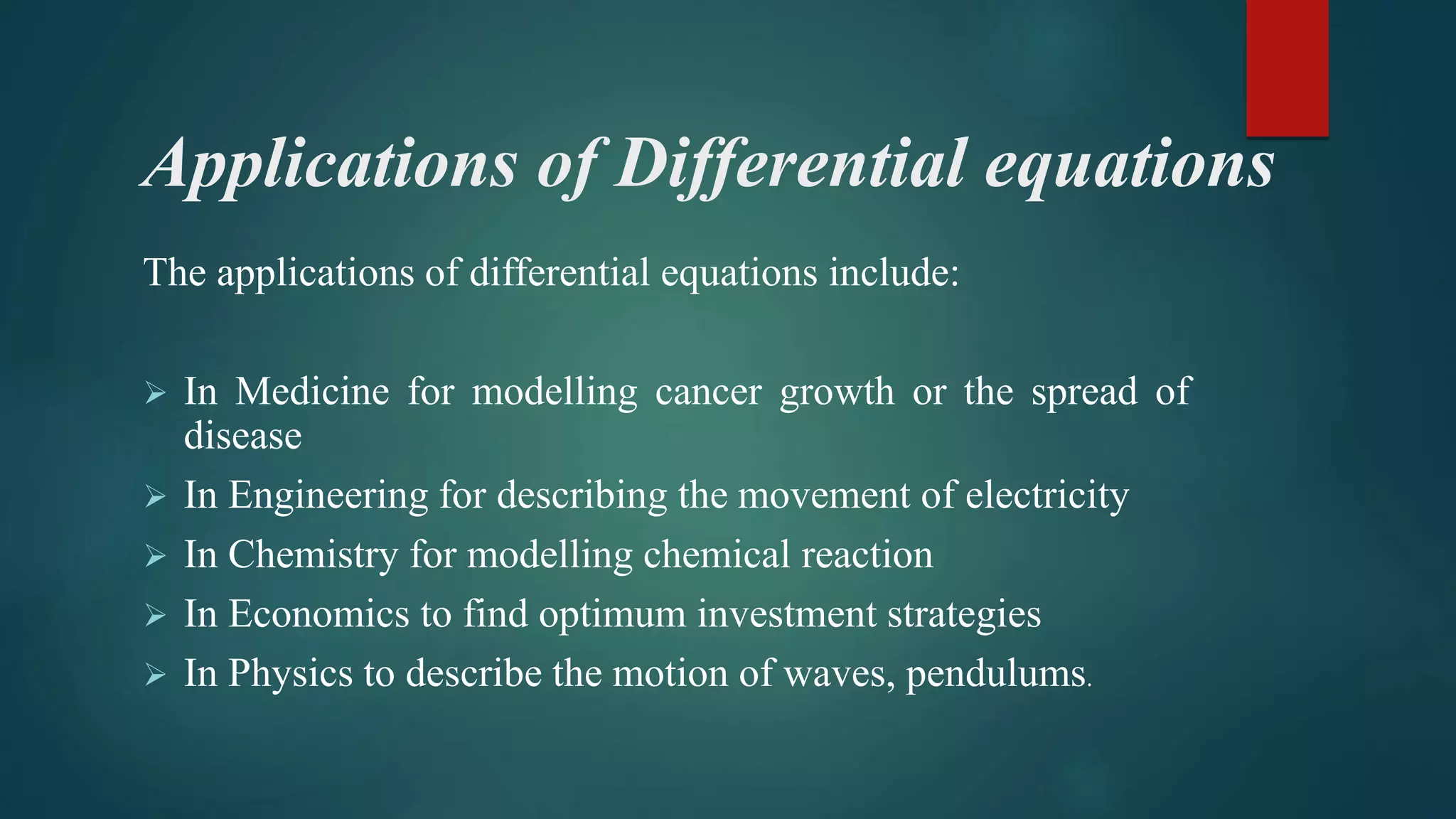 Differential equations | PPTX