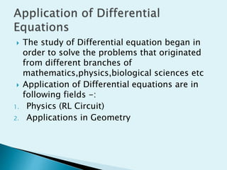 Differential equations | PPTX
