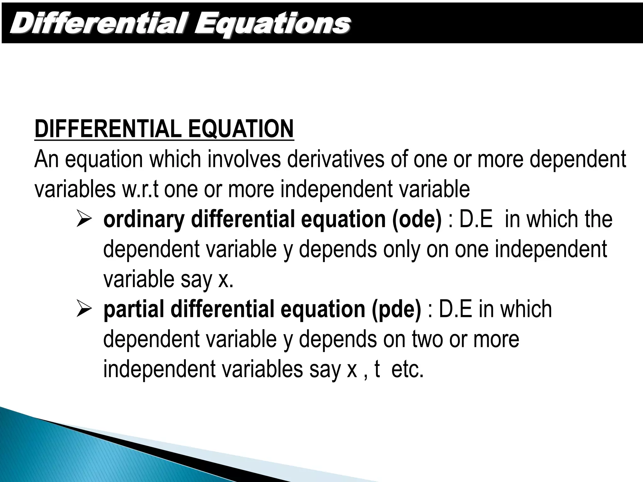 First Order Differential Equations | PDF