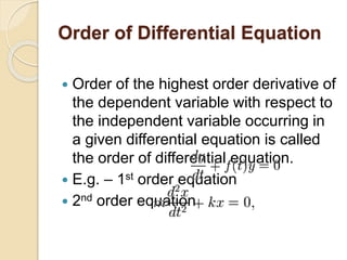 Differential equations of first order | PPT