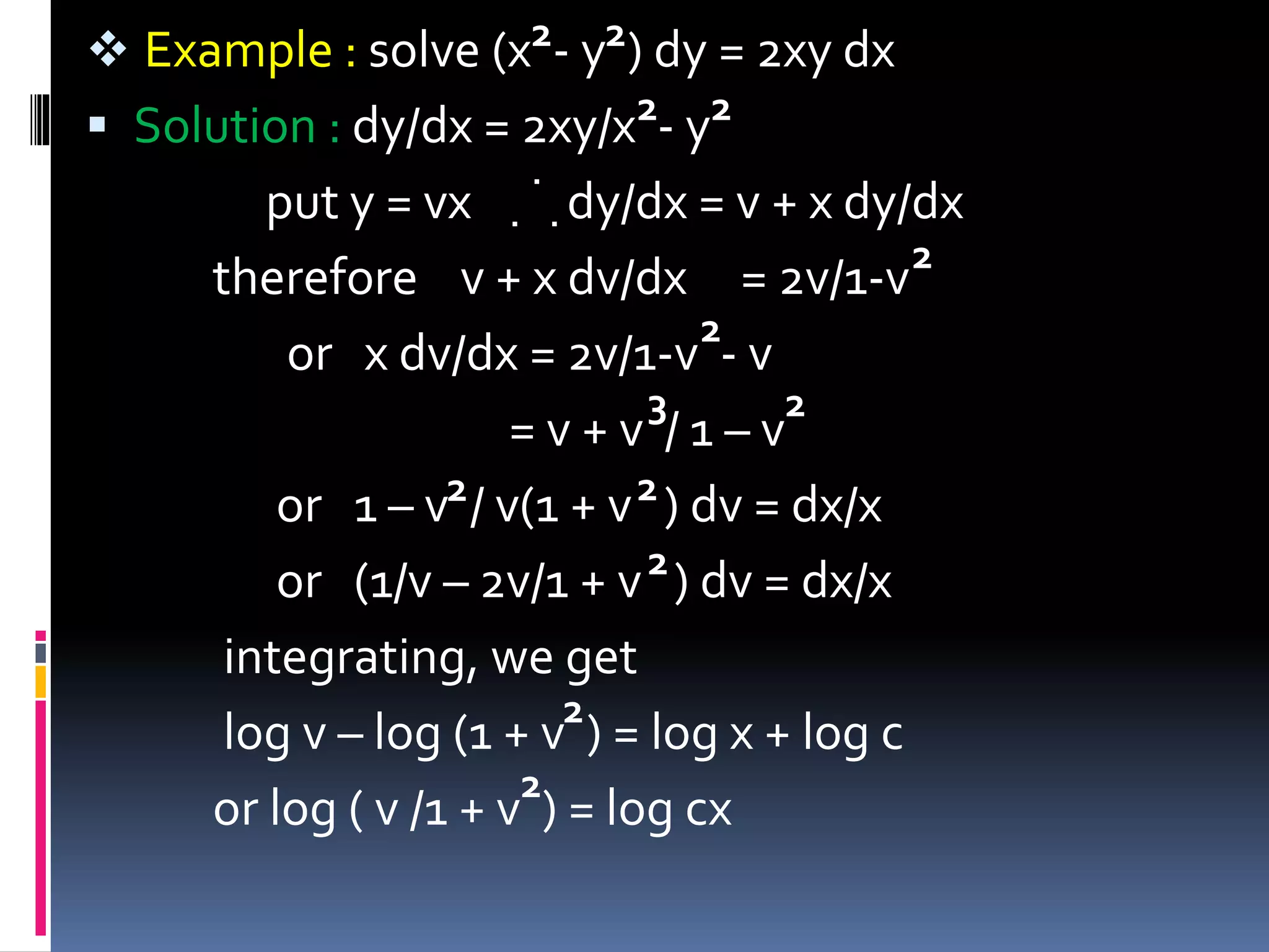 Differential equations of first order | PPTX