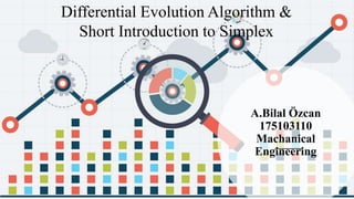 A.Bilal Özcan
175103110
Machanical
Engineering
Differential Evolution Algorithm &
Short Introduction to Simplex
 