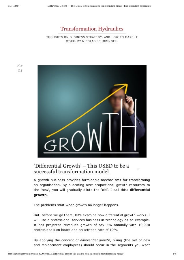 Blog ‘Differential growth’ this USED to be a successful