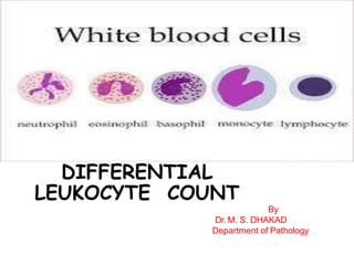 DIFFERENTIAL
LEUKOCYTE COUNT
By
Dr. M. S. DHAKAD
Department of Pathology
 