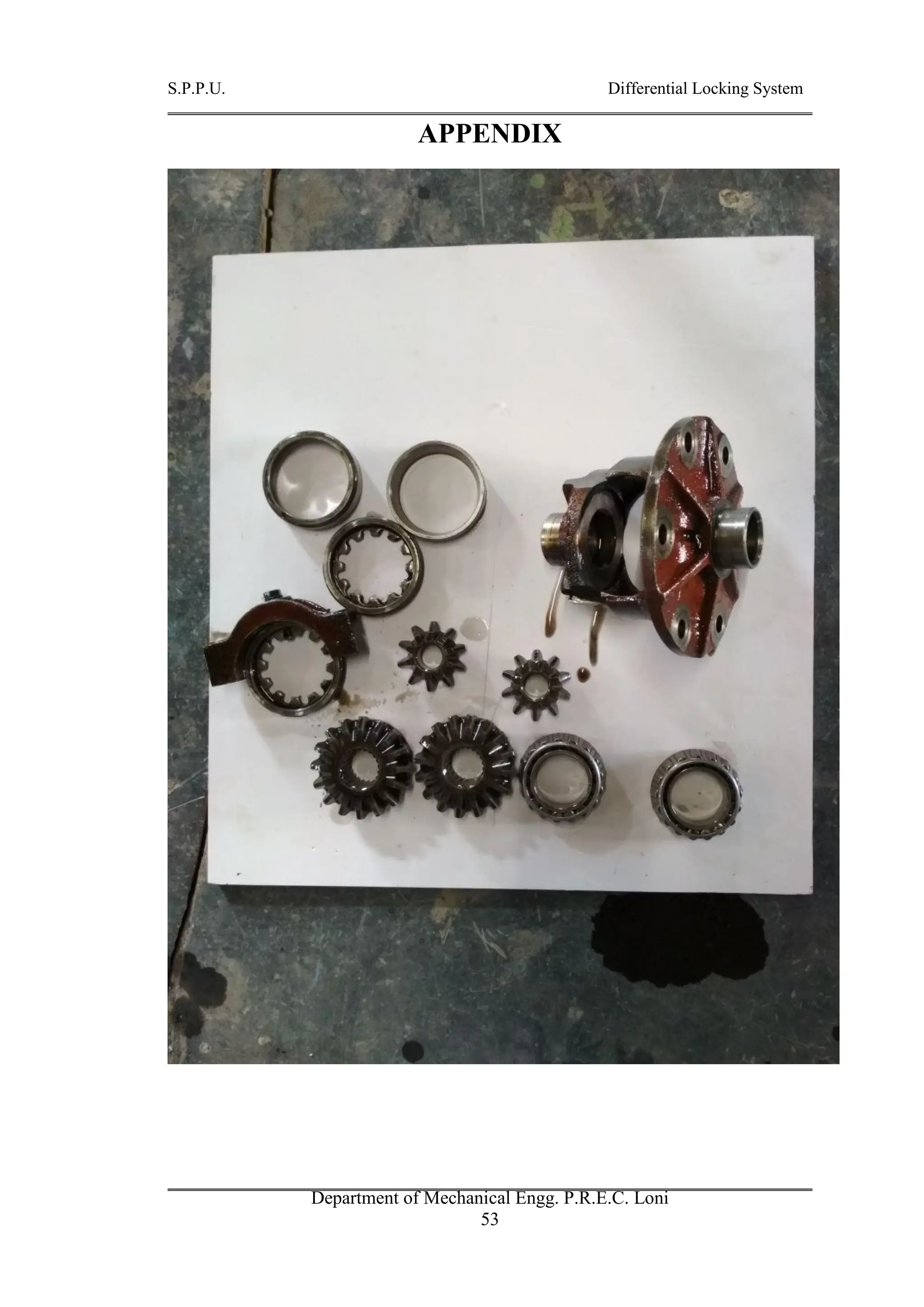S.P.P.U. Differential Locking System
Department of Mechanical Engg. P.R.E.C. Loni
53
APPENDIX
 