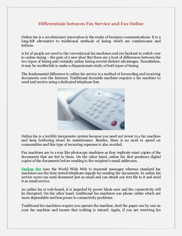 differentiate between fax service and fax online fax documents online