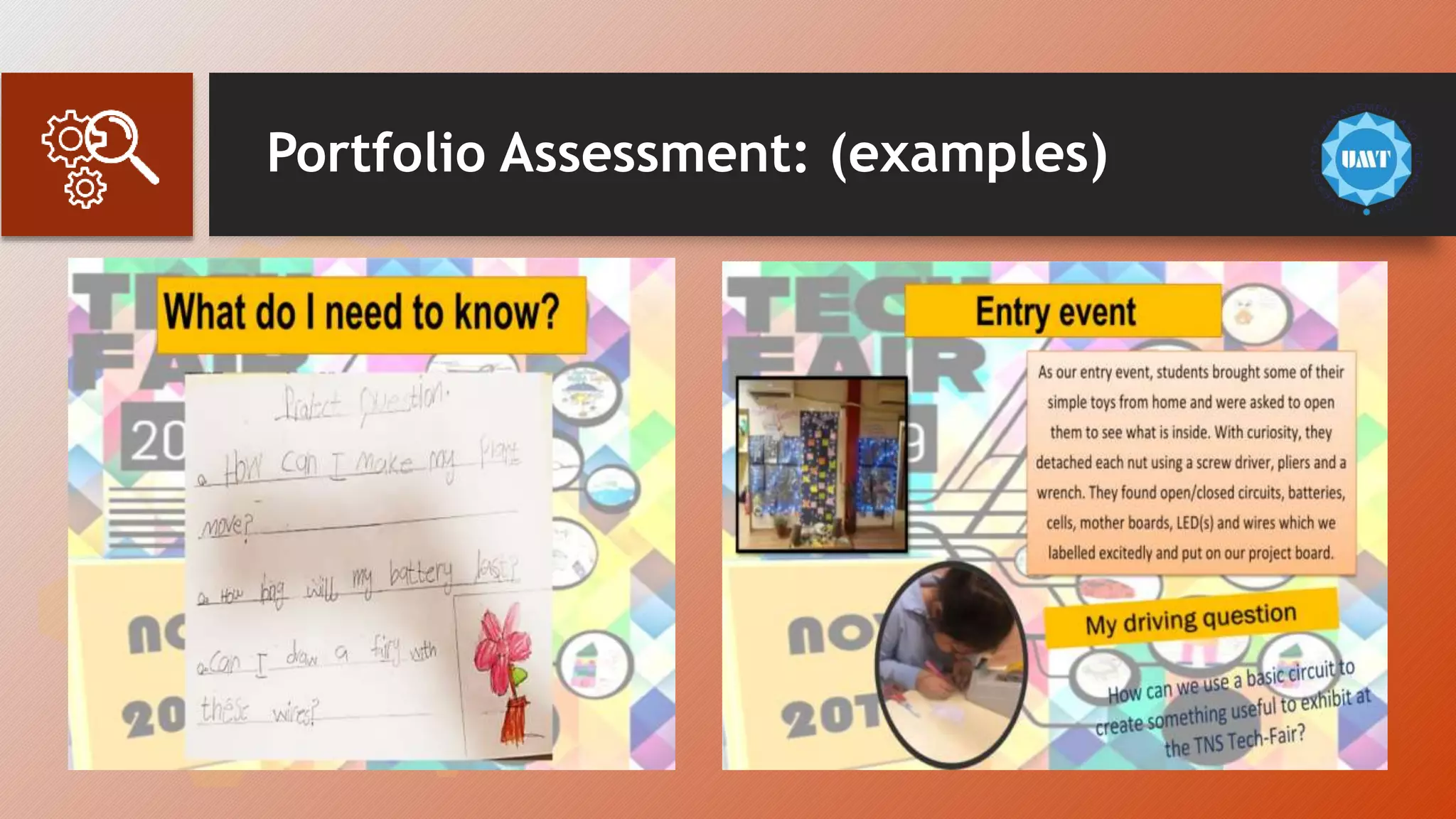 Portfolio Assessment: (examples)
 