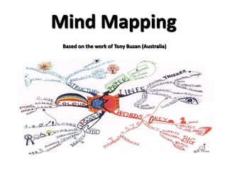 Mind Mapping 
Based on the work of Tony Buzan (Australia) 
 