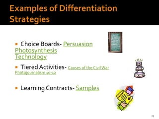 Strategies ContinuedComplex instruction- 10th grade EnglishSmall groupsOpen-endedAmbiguousIntegrate reading and writingUse multiple intelligences and multimedia20