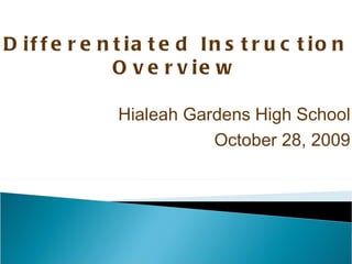Differentiated Instruction in the Elective Classroom | PPT