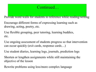 Student Facing Instructions Example differentiatedinstructions, INTEGRATION in lesson.pptx