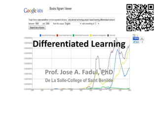 Differentiated Learning 
Prof. Jose A. Fadul, PhD 
De La Salle-College of Saint Benilde 
 