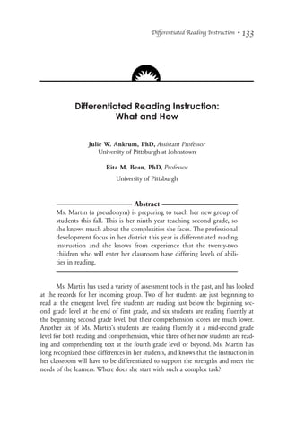 Differentiated Reading Instruction | PDF