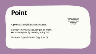 Point Math Irl Comprehensive Introduction to Points, Lines, Rays, and Angles for Grade ...