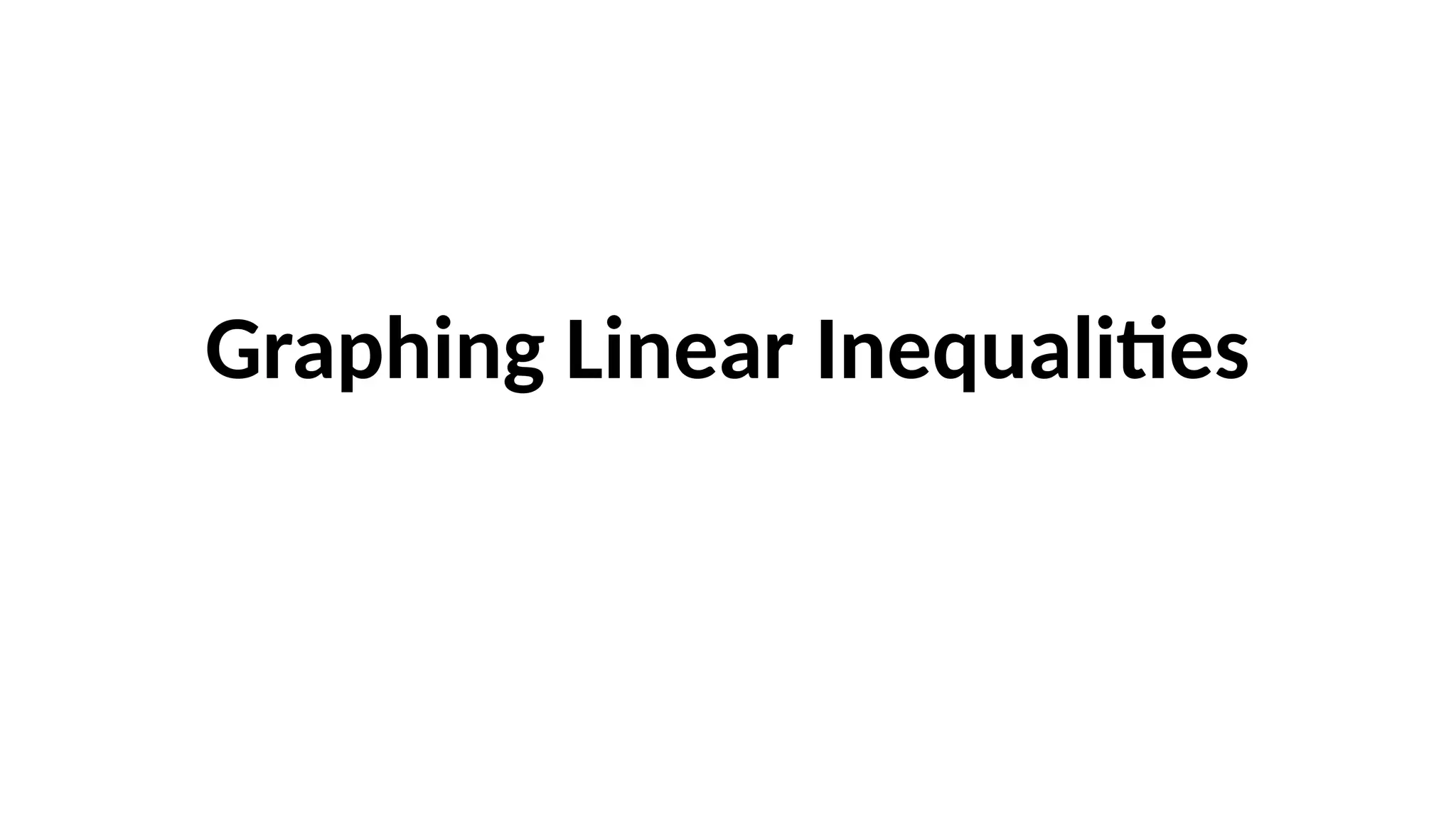 Graphing Linear Inequalities
 