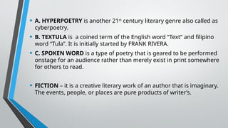 Differentiating 21st Century Literary genres from Early Periods ...