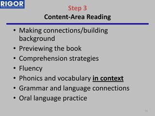 Differentiating content literacy instruction for all students | PPTX