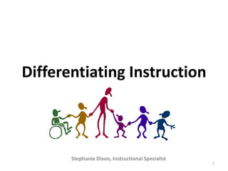 Differentiating Instruction
Stephanie Dixon, Instructional Specialist
1
 