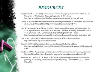 Differentiating Instruction Through The Implementation of UDL | PPTX