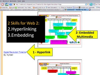 1 - Hyperlink 2- Embedded Multimedia 2 Skills for Web 2: Hyperlinking Embedding 