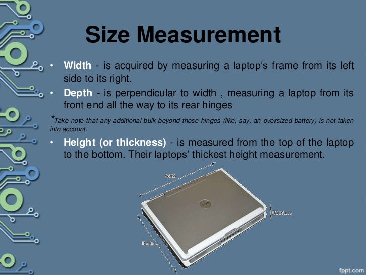 Differentiating laptop types by size