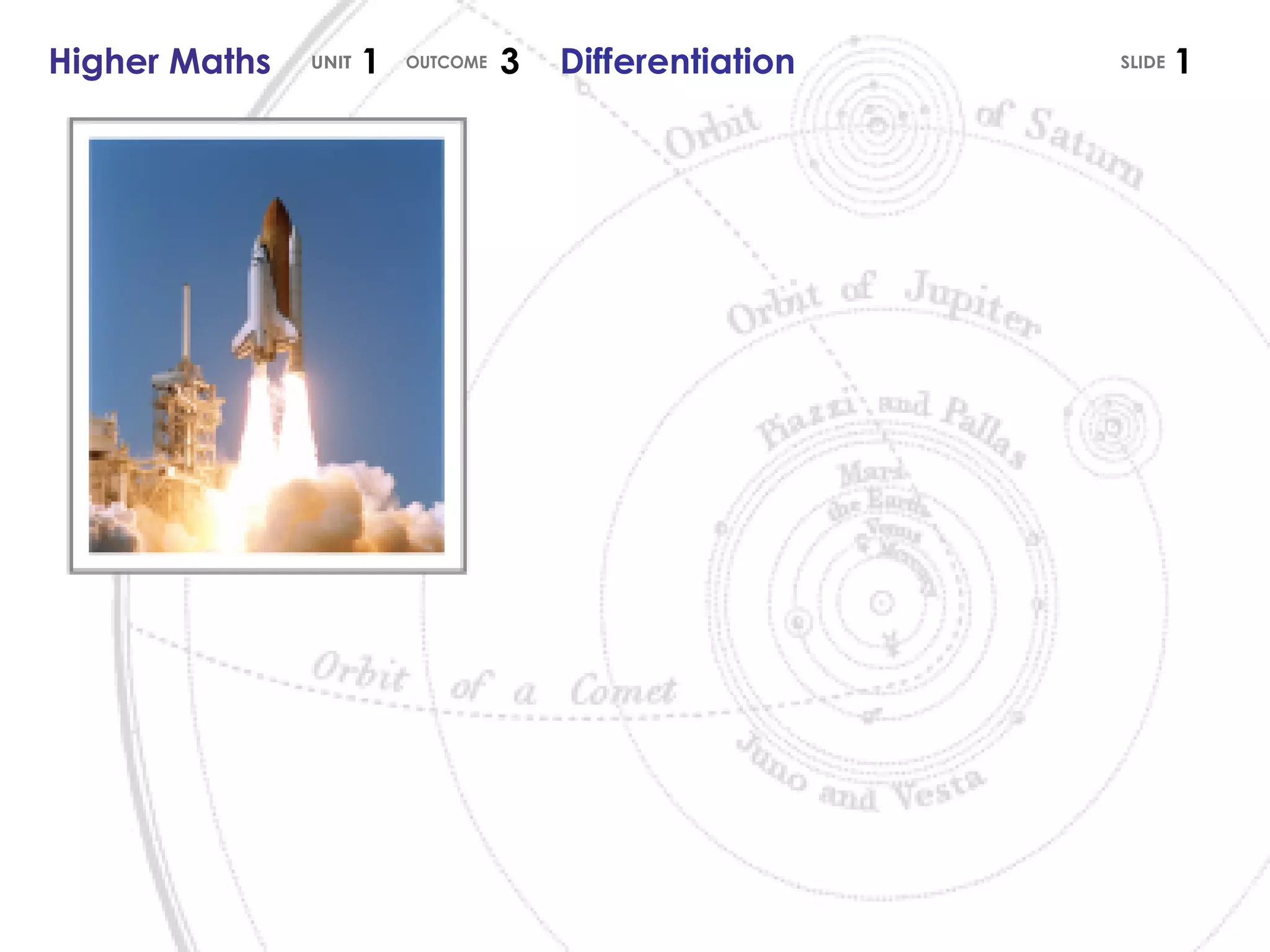 Higher Maths  1  3  Differentiation UNIT OUTCOME SLIDE 