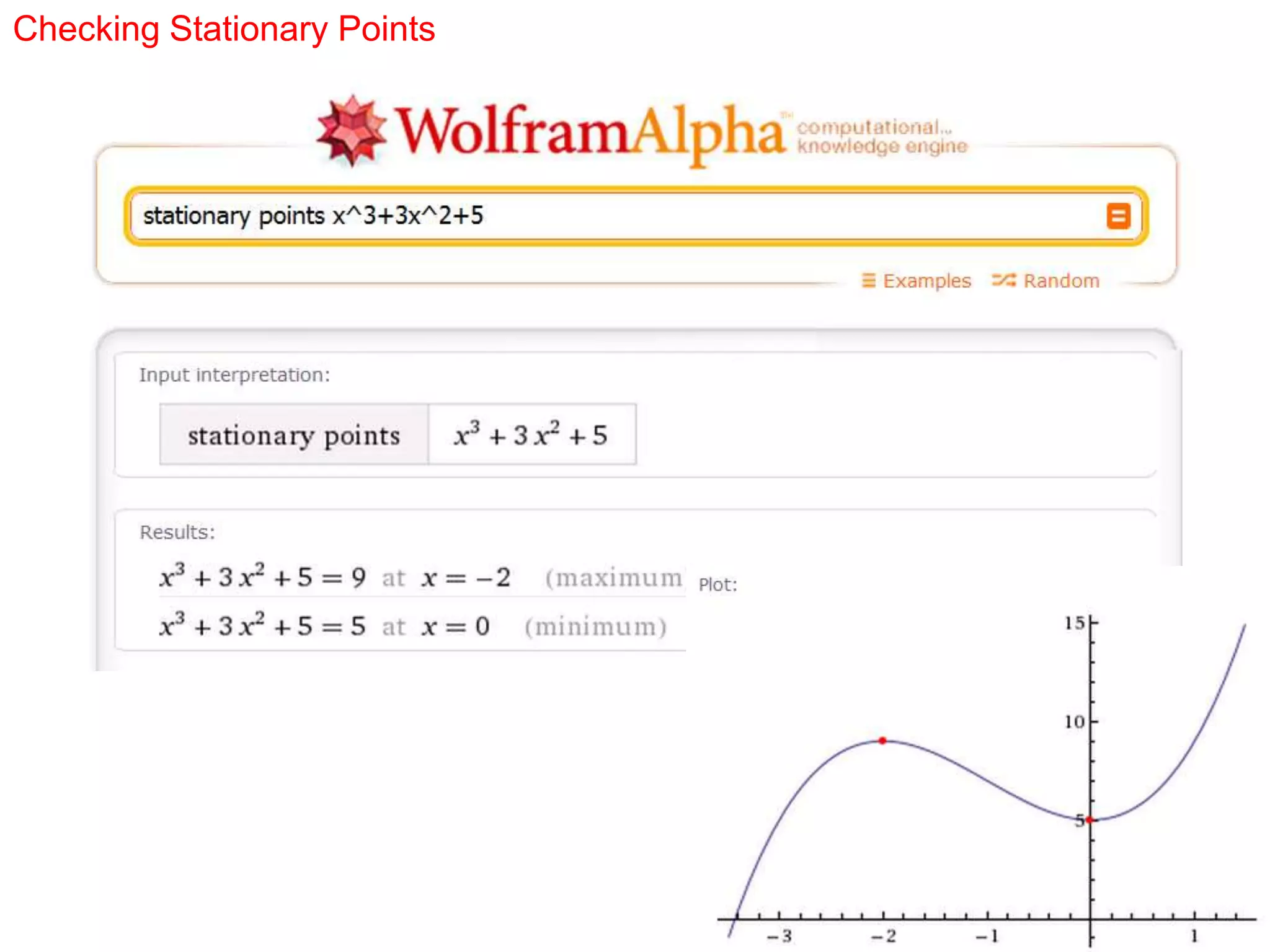 Checking Stationary Points