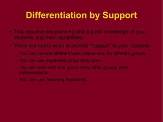 Differentiation in the classroom. | ODP