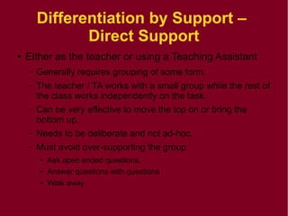 Differentiation in the classroom. | ODP