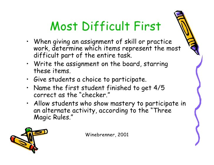 What types of assignments are most challenging to you