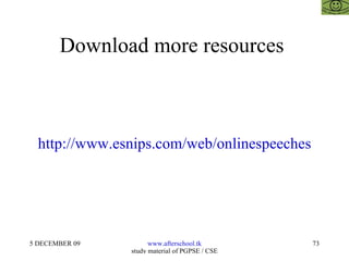 Download more resources  http://www.esnips.com/web/onlinespeeches 