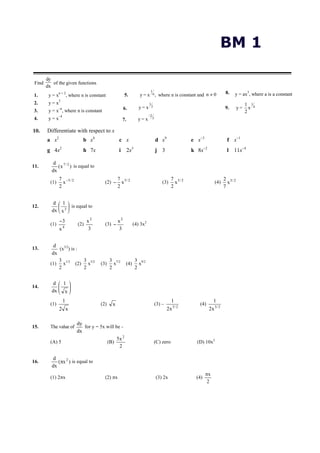 differentiation assignment.pdf for class 11th | PDF