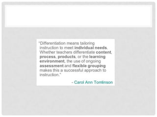 Differentiation by content