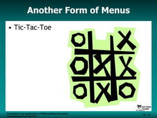 Another Form of Menus Tic-Tac-Toe  Foundations and Applications of Differentiating Instruction: Competencies Four and Five S1 -  Foundations and Applications of Differentiating Instruction: Competencies Four and Five S1 -  