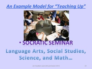 An Example Model for “Teaching Up”




           Jen Gualtieri used with permission 2012   24
 