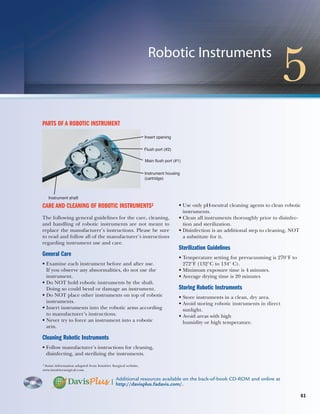 62 CHAPTER 5 Robotic Instruments
Name: hand controls
Alias: none
Category: accessory
Use: controlling movement of
robotic ...
