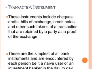 Different Kinds of Banking Instruments | PPTX