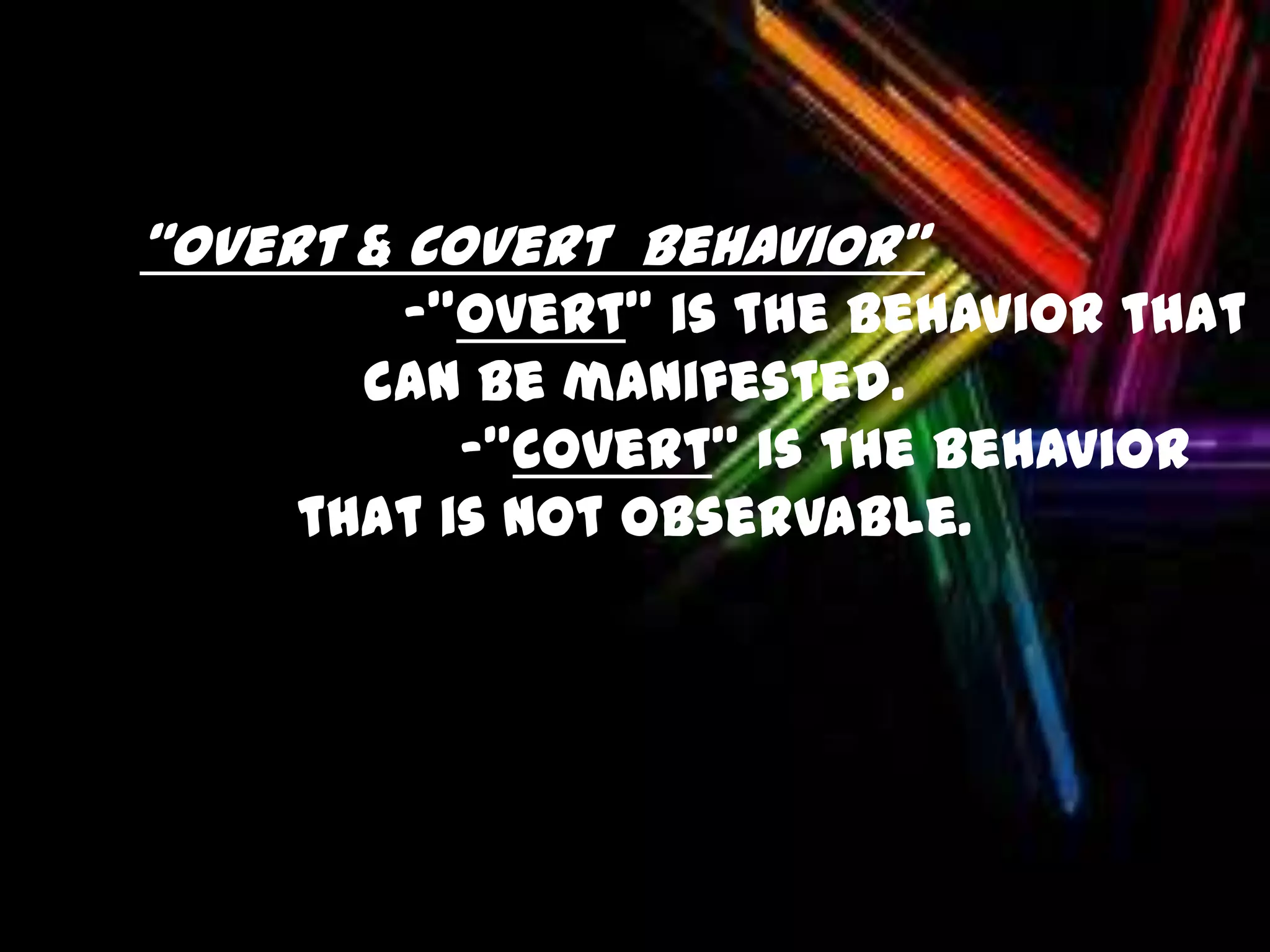 Different kinds of behavior ppt