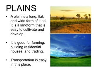 landforms plains for kids