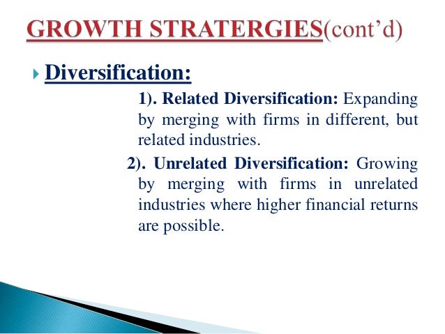 Growth strategy concentration and diversification