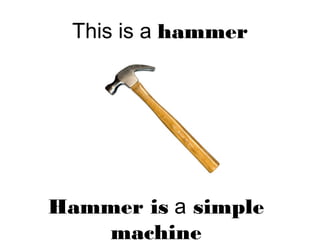 This is a hammer
Hammer is a simple
machine
 