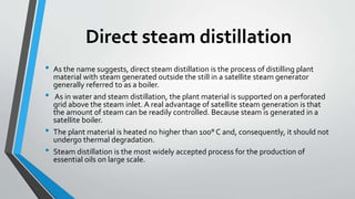 Disadvantage of Direct Steam Distillation
• Much higher capital expenditure needed to establish this activity than for
the...